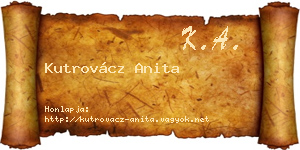 Kutrovácz Anita névjegykártya